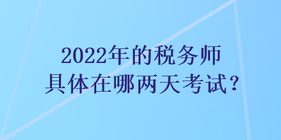 2022年的稅務(wù)師具體在哪兩天考試？