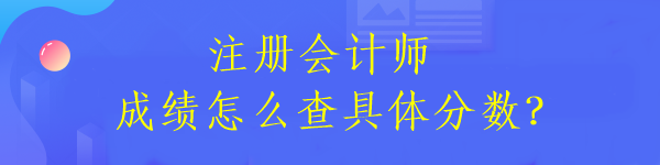 注冊會計師成績怎么查具體分數(shù)？