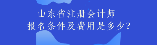 山東省注冊會計師報名條件及費用是多少？