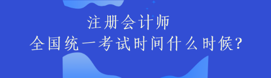 注冊會計師全國統一考試時間什么時候？