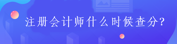 注冊會計(jì)師什么時(shí)候查分？