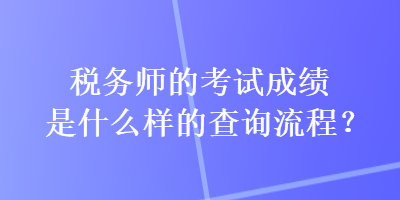 稅務(wù)師的考試成績(jī)是什么樣的查詢流程？