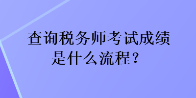 查詢稅務師考試成績是什么流程？