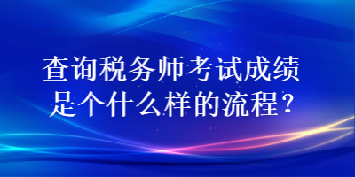 查詢稅務(wù)師考試成績是個什么樣的流程？