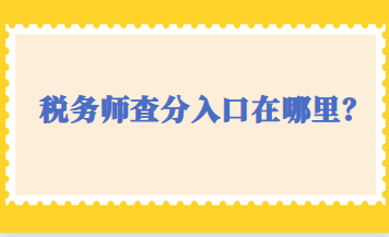 稅務(wù)師查分入口在哪里