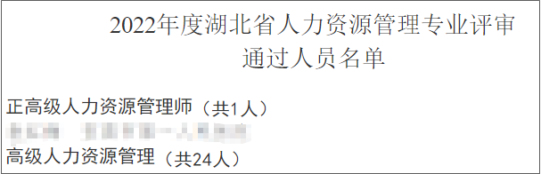 湖北高級經(jīng)濟師人力資源管理通過人員名單