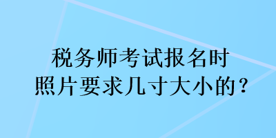 稅務(wù)師考試報名時照片要求幾寸大小的？