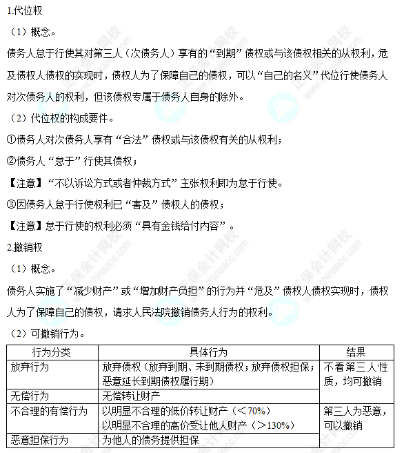 每天一個經(jīng)濟(jì)法必看知識點&練習(xí)題——保全措施