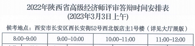 陜西2022年高級經(jīng)濟師答辯時間安排2