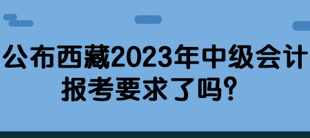 公布西藏2023年中級會計報考要求了嗎？