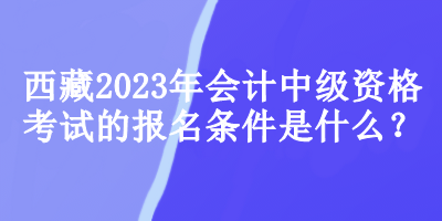 西藏2023年會(huì)計(jì)中級(jí)資格考試的報(bào)名條件是什么？