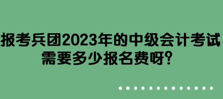 報考兵團2023年的中級會計考試需要多少報名費呀？