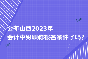 公布山西2023年會(huì)計(jì)中級(jí)職稱報(bào)名條件了嗎？