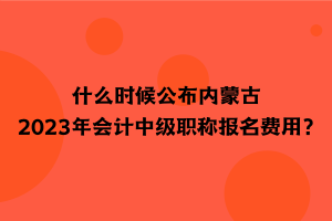 什么時候公布內(nèi)蒙古2023年會計(jì)中級職稱報(bào)名費(fèi)用？