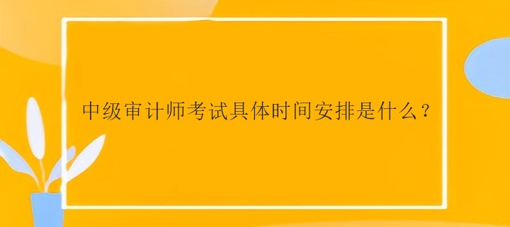 中級審計師考試具體時間安排是什么？