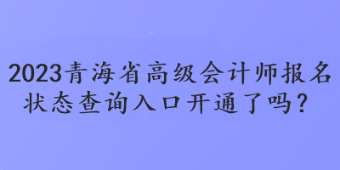 2023青海省高級(jí)會(huì)計(jì)師報(bào)名狀態(tài)查詢?nèi)肟陂_通了嗎？