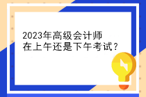 2023年高級(jí)會(huì)計(jì)師在上午還是下午考試？