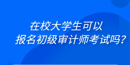 在校大學(xué)生可以報(bào)名初級(jí)審計(jì)師考試嗎？