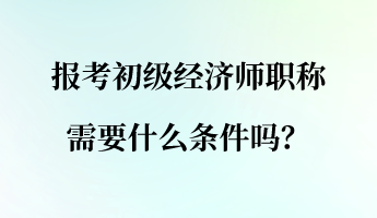 報(bào)考初級(jí)經(jīng)濟(jì)師職稱需要什么條件嗎？