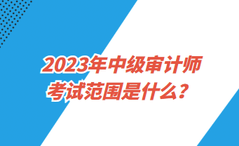 2023中級(jí)審計(jì)師考試范圍是什么