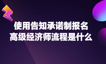 使用告知承諾制報(bào)名高級(jí)經(jīng)濟(jì)師流程是什么？