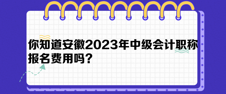 你知道安徽2023年中級會計職稱報名費用嗎？