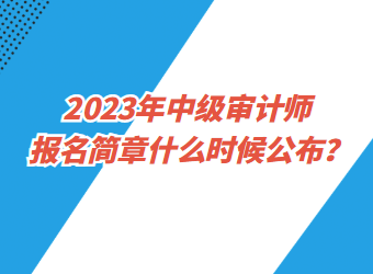 2023年中級審計師報名簡章什么時候公布？