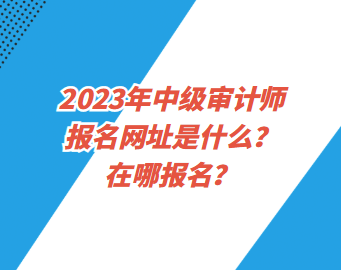 2023年中級審計(jì)師報(bào)名網(wǎng)址是什么？在哪報(bào)名？