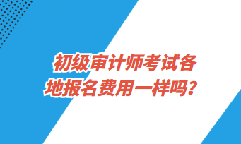 初級審計(jì)師考試各地報(bào)名費(fèi)用一樣嗎？