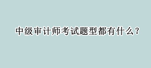 中級(jí)審計(jì)師考試題型都有什么？