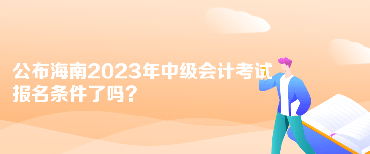 公布海南2023年中級(jí)會(huì)計(jì)考試報(bào)名條件了嗎？