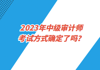 2023年中級審計師考試方式確定了嗎？