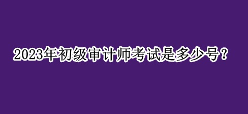 2023年初級審計師考試是多少號？