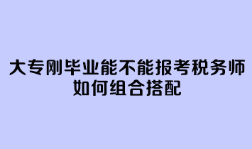 大專剛畢業(yè)能不能報(bào)考稅務(wù)師呢？如何組合搭配？