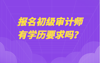 報名初級審計師有學歷要求嗎？