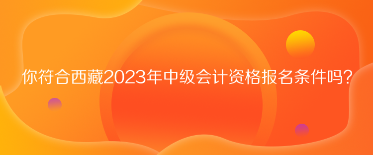 你符合西藏2023年中級會(huì)計(jì)資格報(bào)名條件嗎？