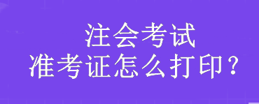 注會(huì)考試準(zhǔn)考證怎么打??？