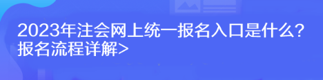 2023年注會網(wǎng)上統(tǒng)一報名入口是什么？報名流程詳解>