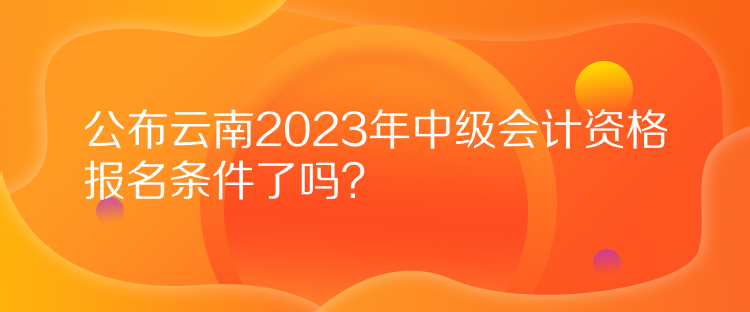 公布云南2023年中級會(huì)計(jì)資格報(bào)名條件了嗎？