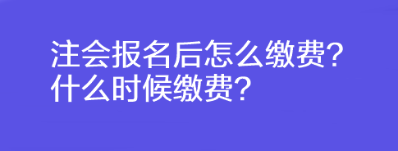 注會(huì)報(bào)名后怎么繳費(fèi)？什么時(shí)候繳費(fèi)？