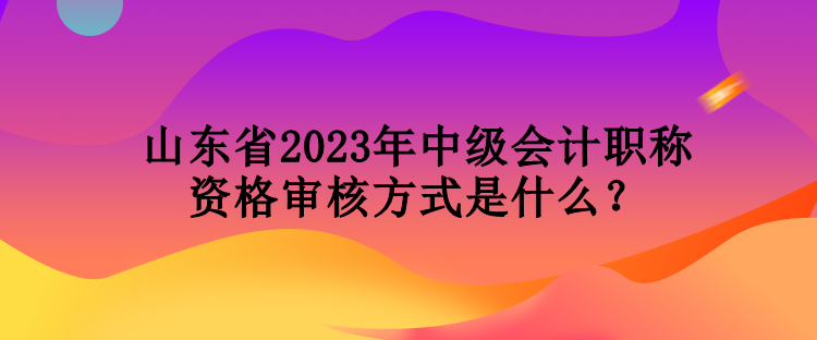 山東省2023年中級(jí)會(huì)計(jì)職稱資格審核方式是什么？