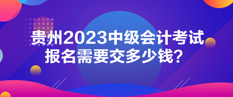 貴州2023中級會計考試報名需要交多少錢？