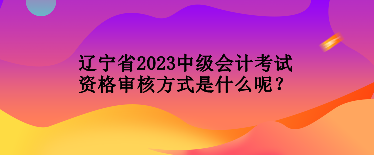 遼寧省2023中級會計考試資格審核方式是什么呢？