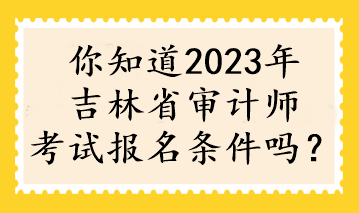 你知道2023年吉林省審計(jì)師考試報(bào)名條件嗎？