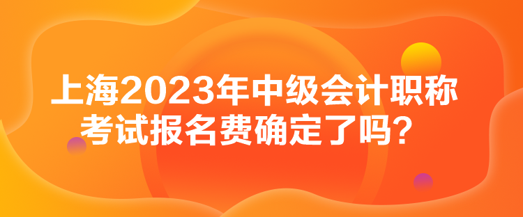 上海2023年中級(jí)會(huì)計(jì)職稱(chēng)考試報(bào)名費(fèi)確定了嗎？