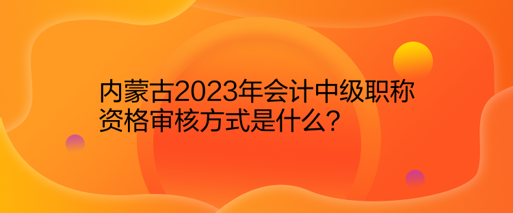 內(nèi)蒙古2023年會(huì)計(jì)中級(jí)職稱資格審核方式是什么？