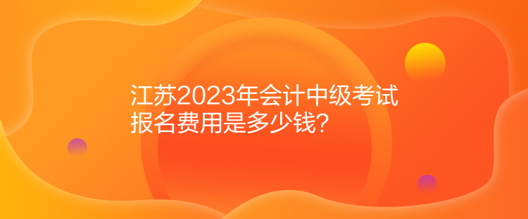 江蘇2023年會計中級考試報名費用是多少錢？