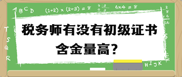 稅務(wù)師有沒有初級證書含金量高？