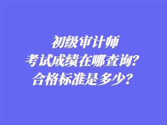 初級審計師考試成績在哪查詢？合格標準是多少？