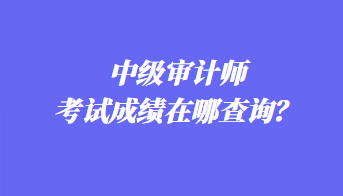 中級審計師考試成績在哪查詢？